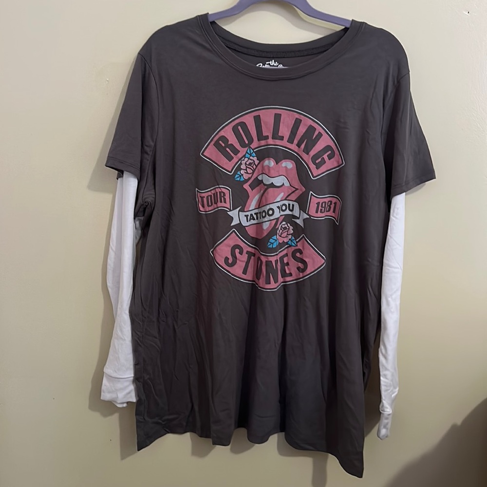 Rolling Tones Graphic Long Sleeve Tee torrid size 2